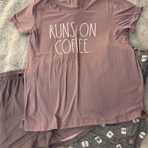 Rae Dunn “Runs on Coffee” pajama set